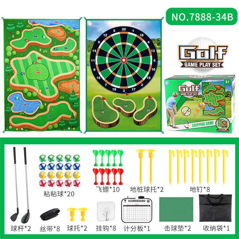 Exportación transfronteriza almohadilla de juego de golf lanzamiento bucle almohadilla de juego 3 - en - 1 juego de lanzamiento portátil de golf