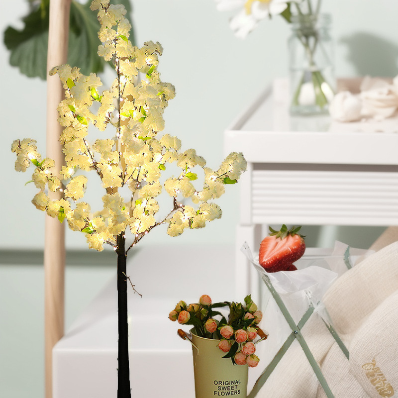 Artificial Cherry Blossom Atmosphere Colorful LED Tree Light Bedroom Creative Streamer Live Background Decoration_voghion.com