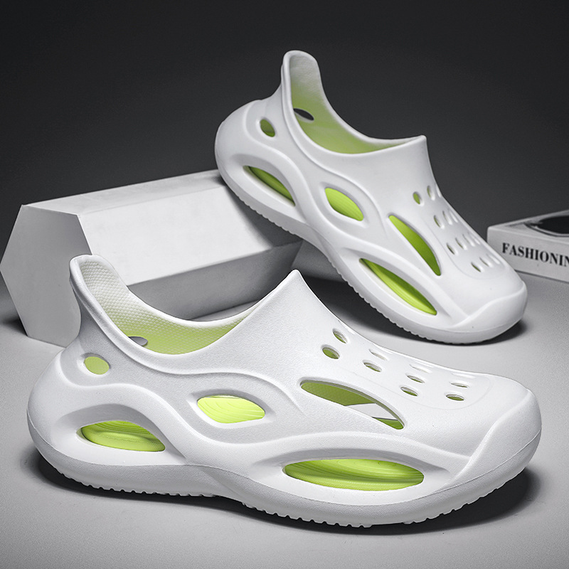 Zapatos con agujeros para hombres en verano, zapatos de playa deportivos antideslizantes al aire libre para hombres