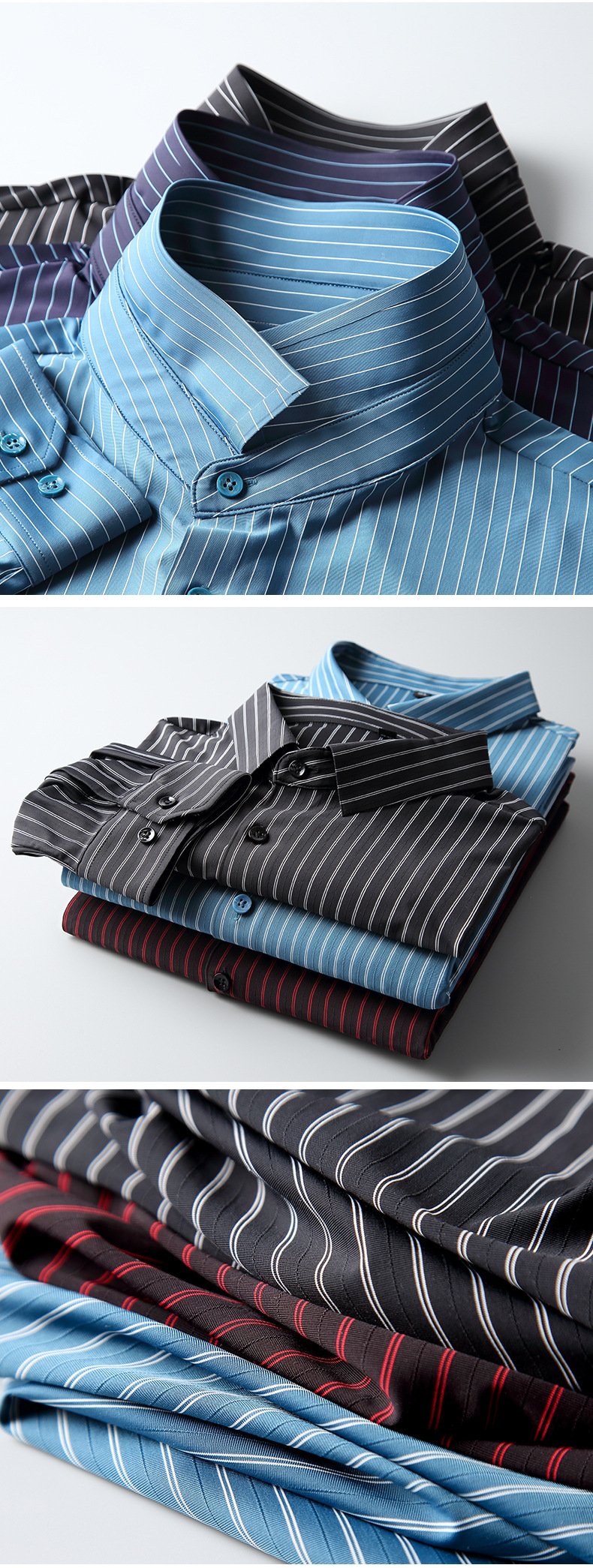 现货批发2022春夏高档男士无痕衬衫男款潮长袖衬衣