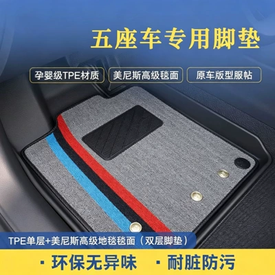 Car interior TPE floor mats, double-layer detachable floor mats, custom-made for home and passenger cars, original car model design