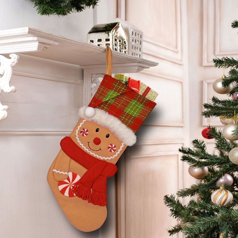 クリスマス装飾用品ジンジャーブレッドマンクリスマスソックスホームデコレーションクリスマスクッキーマンソックスギフトバッグ吊り下げ装飾品|undefined