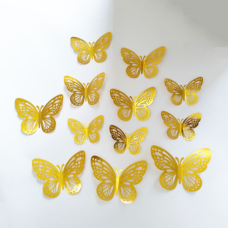Pegatinas de pared mariposas 3d efecto metalizado pack de 12_voghion.com