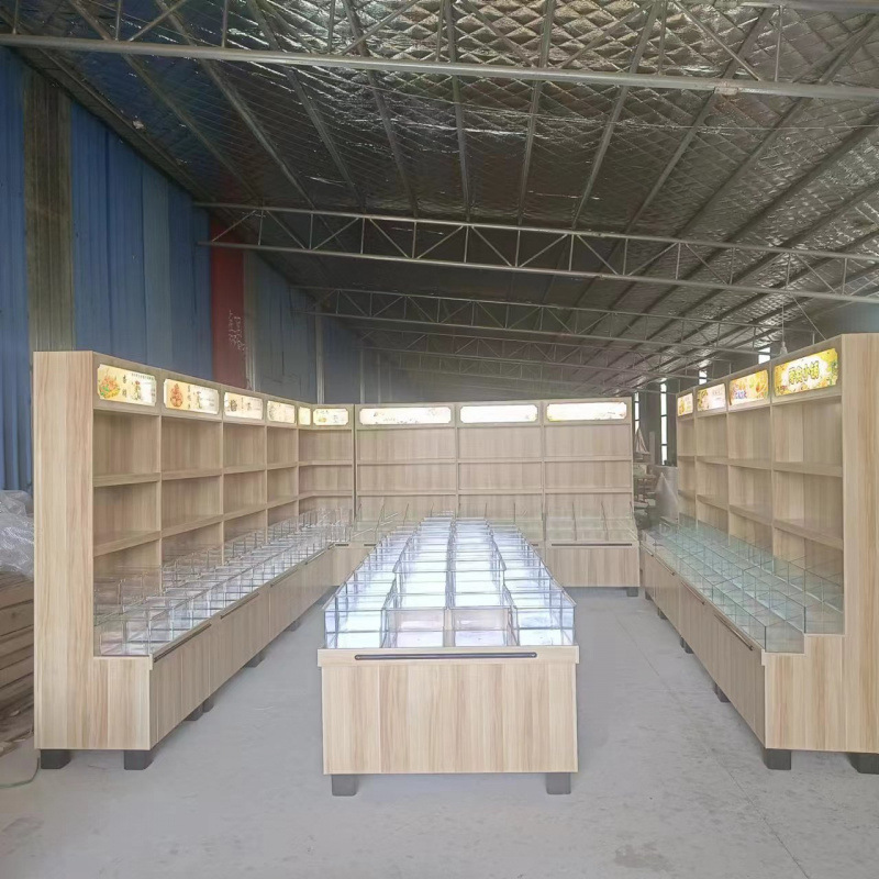 干果超市干果柜炒货柜散称零食休闲食品展示柜杂粮土特产木质货架