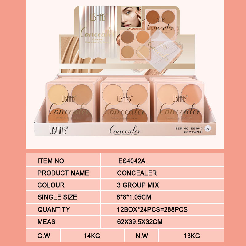 (caja de exhibición) punto de venta transfronteriza de acné, círculos oscuros, placa de opacificación, 4 colores, crema de fondo, 24 en una caja