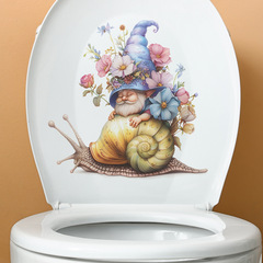 New MG-M065 Creative Flower Fairy Riding Snail Toilet Paper Holder Bathroom Bathroom Decoration Wall Sticker Painting Wholesale