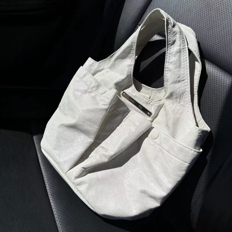 Korean Yizhinnan Women's Bag Matinkim Pleated Double-Pocket Shoulder Tote Bag Underarm Bag Versatile Handbag
