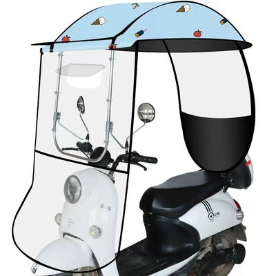 Elektromobil üçün ön şüşə çətiri (günlük): electric vehicle sunshade, electric bicycle - stainless-steel-model-ice-cream-suitable-for-all-seasons-suitable-for-vehicles-with-rearview-mirrors