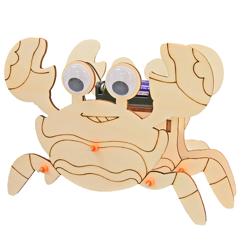 Experimento científico cangrejo robot ocho pies Niños DIY materiales hechos a mano ciencia y educación frontera tecnología producción pequeña producción