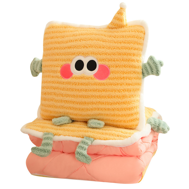 almohada de automóvil colcha de doble propósito espesación de oficina plegable almohada de siesta almohada de automóvil manta 2 en 1