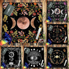 タロットテーブルクロスTarot Tablecloth布パッドタロット月相太陽生命樹綿布テーブルクロス