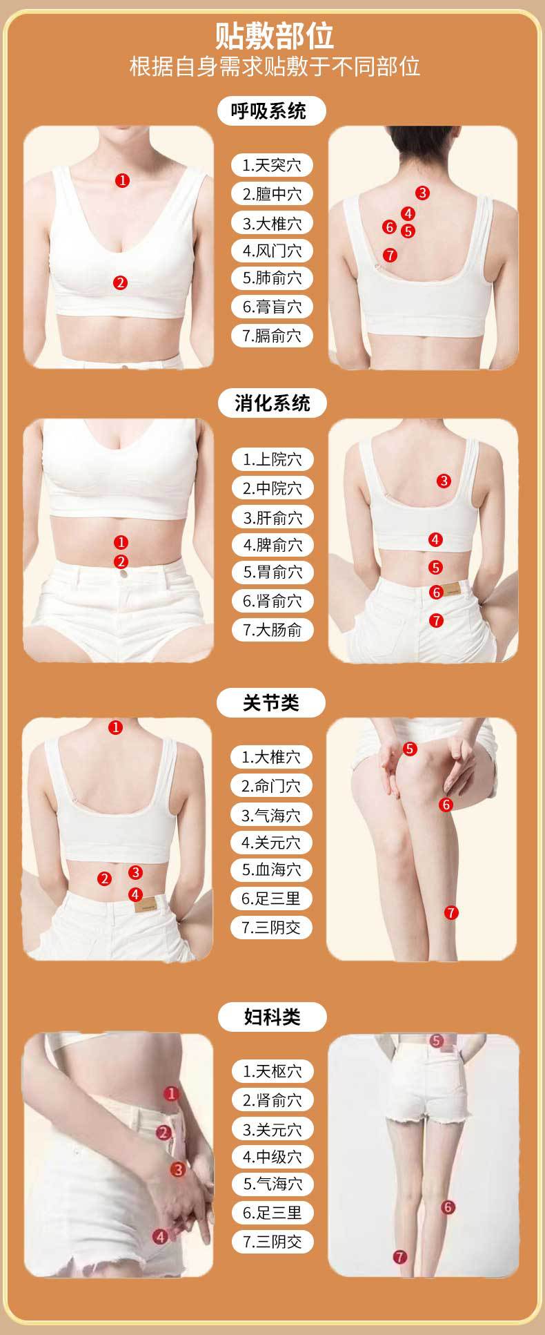 Sanfu Acupoint Herbal Patch Honey-Based San Fu Tie Self-Heating Wellness Patch for Adults and Children 8.5cm specifications