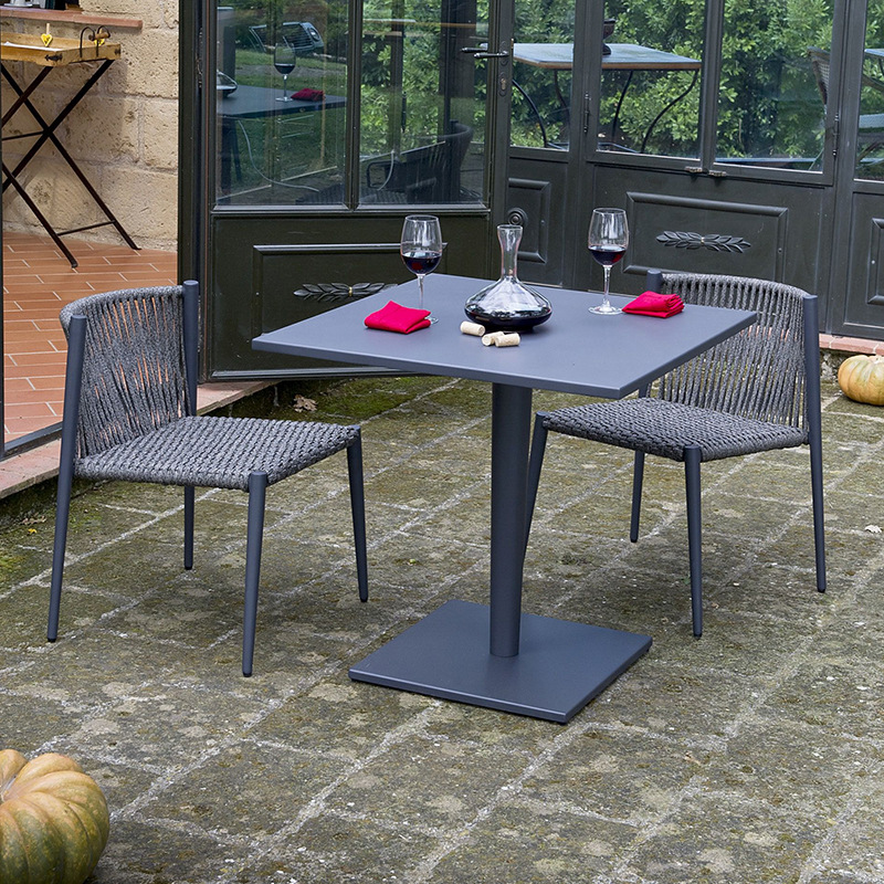 Mesas y sillas para exteriores, balcón con patio, protección solar, impermeable, juego de sillas de ratán para ocio, terraza de jardín al aire libre, ratán de aleación de aluminio. image 14