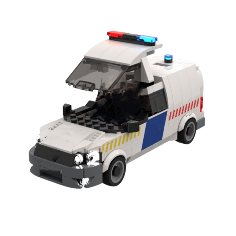 Polisbil och ambulans byggklossar set för barn_voghion.com