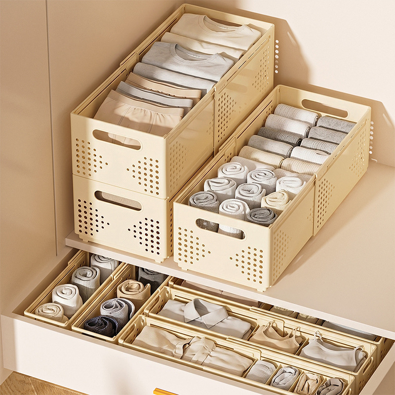 Haushalt-Klappbox ausziehbar Aufbewahrungskorb Küche Schrank Tisch Ablagekorb Klassifizierungs-Aufbewahrungskorb Wohnheim Unterwäsche-Aufbewahrungsbox
