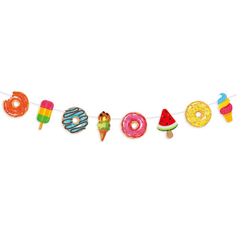 Helado donut tira de la bandera, J-0217-4