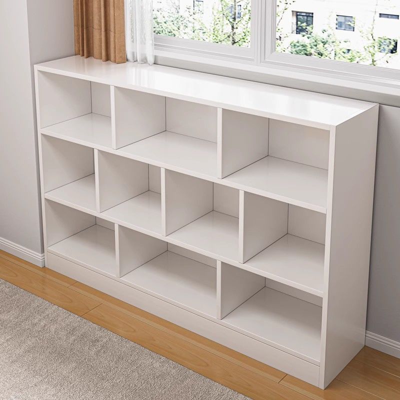 Simple Floor-Standing Bookshelf for Living Room, Household Toy Storage Rack, Student-Style Trendy Grid Low Bookcase