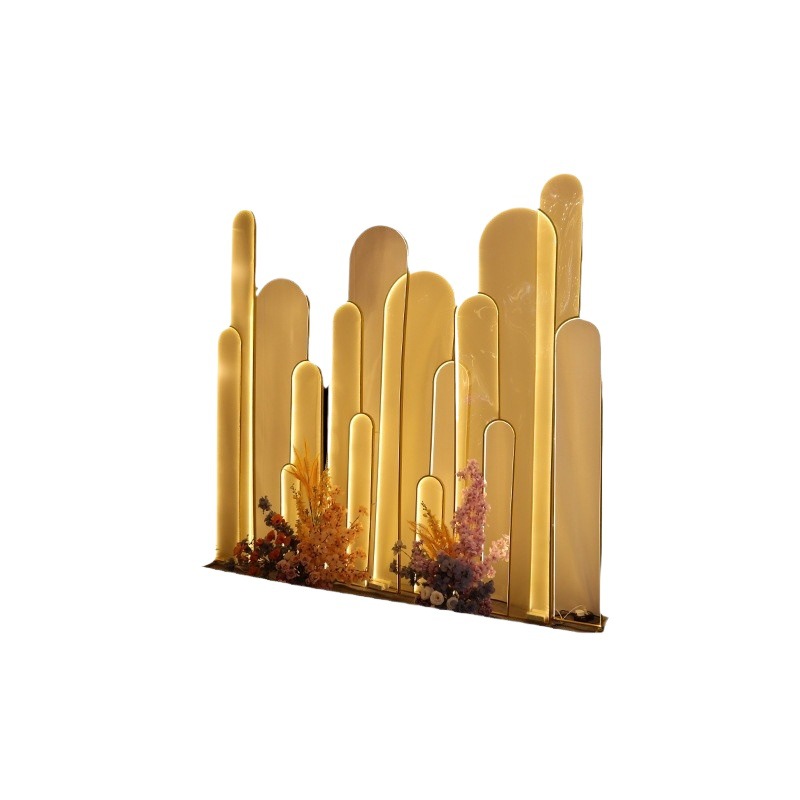 Transfronterizos Hot Sale Golden Arch Gate Escena de arco de hierro forjado boda camino guía de globo soporte fondo de puerta