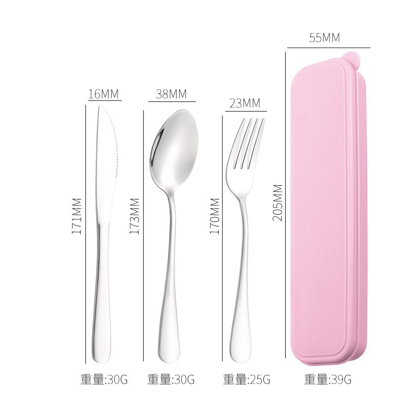 Cuchillo y tenedor de cubierta de acero inoxidable transfronterizo cuchillo y tenedor de tres piezas hotel cuchillo y tenedor de filete de comida occidental conjunto portátil regalos