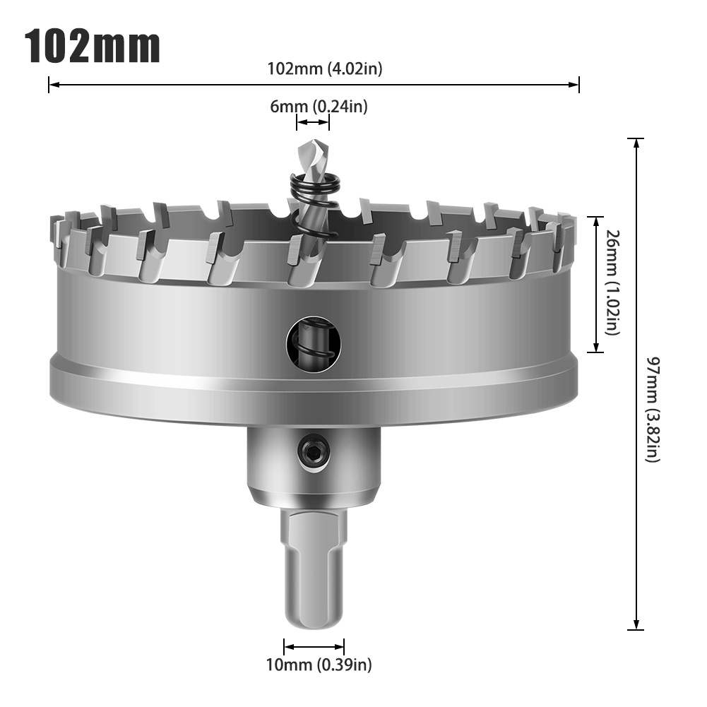 Abridor de agujero de aleación 5A de alto grado Abridor de agujero de acero inoxidable de alto grado TCT
