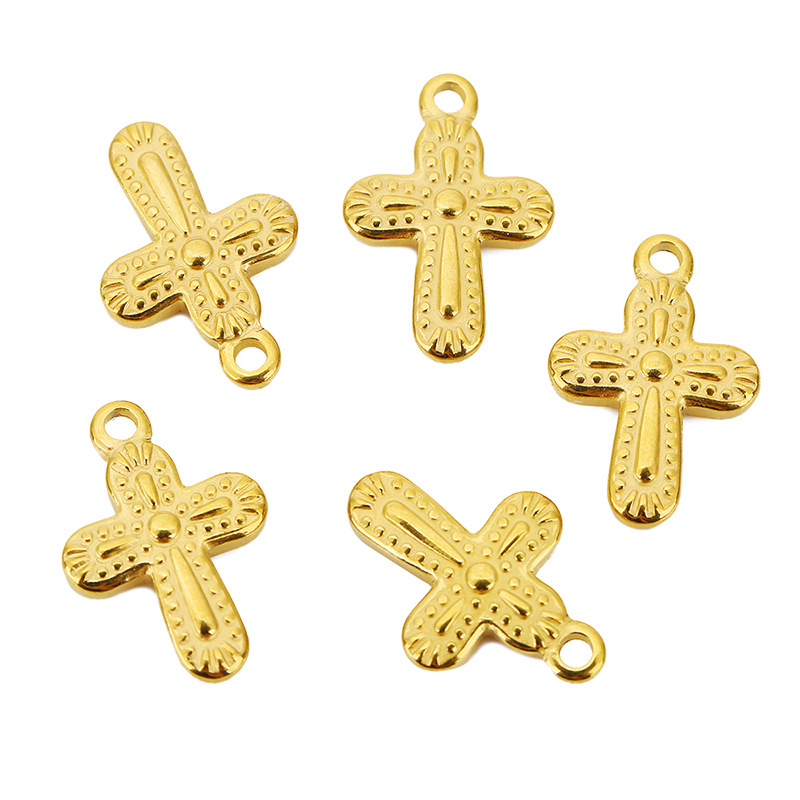 12*20mm, 13 * 21mm, 14.5*22mm Jewelry Making Size 5 PCS/Package 12*20mm 13 * 21mm 14.5*22mm Hole 2~2.9mm 304 Stainless Steel Cross Pendant