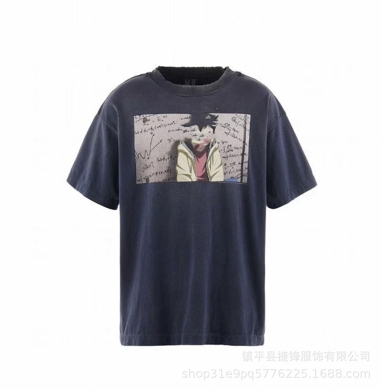 クロスボーダーの新型欧米のファッションブランドのレトロな水洗いは古い落書きをします。