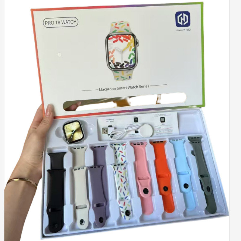 Hiwatchpro T9 Smartwatch 8 + 1 Set Bluetooth Call Fitness Metrometer Frecuencia cardíaca Detección de oxígeno en sangre