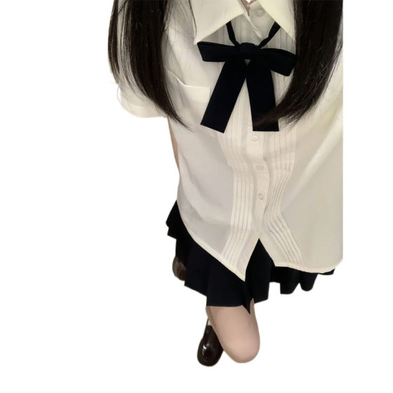 Japanese JK Uniform Shirt Short-sleeved Basic Slim Look All-match College Style Summer New Class Clothes Pleated Skirt suit