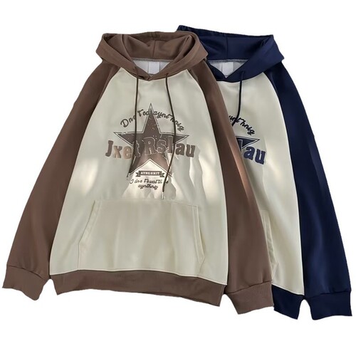 Chic Brand Hooded Sweatshirt Spring and Autumn Unisex Youth Loose Design Sport Coat Top