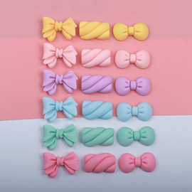 马卡龙色蝴蝶结棉花糖树脂饰品配件DIY手工材料奶油胶手机壳装饰