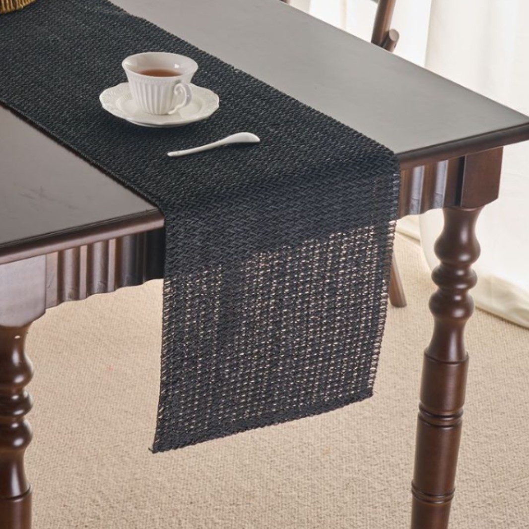 Bandera de mesa de té Yiqiyun Estilo pastoral americano Bandera de mesa tejida verde Decoración Mesa de centro Gabinete de TV Tapa larga