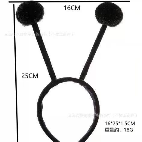 Cross-Border European and American Antenna Headband Black Ant Antenna Headband Cosplay Headband Foreign Trade Quirky Hair Accessory