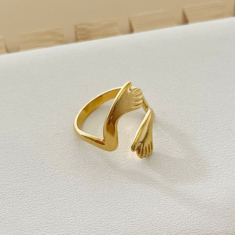 fashionable retro geometric ring stainless steel
