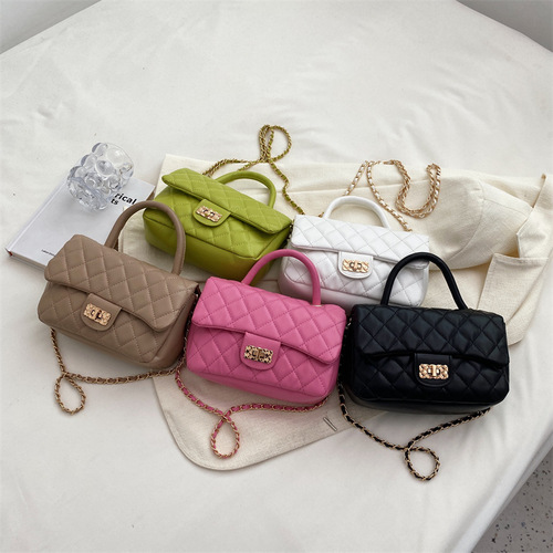 High-end bags for women  new trendy fashion small fragrant style rhombus chain women's bag versatile crossbody bag shoulder bag