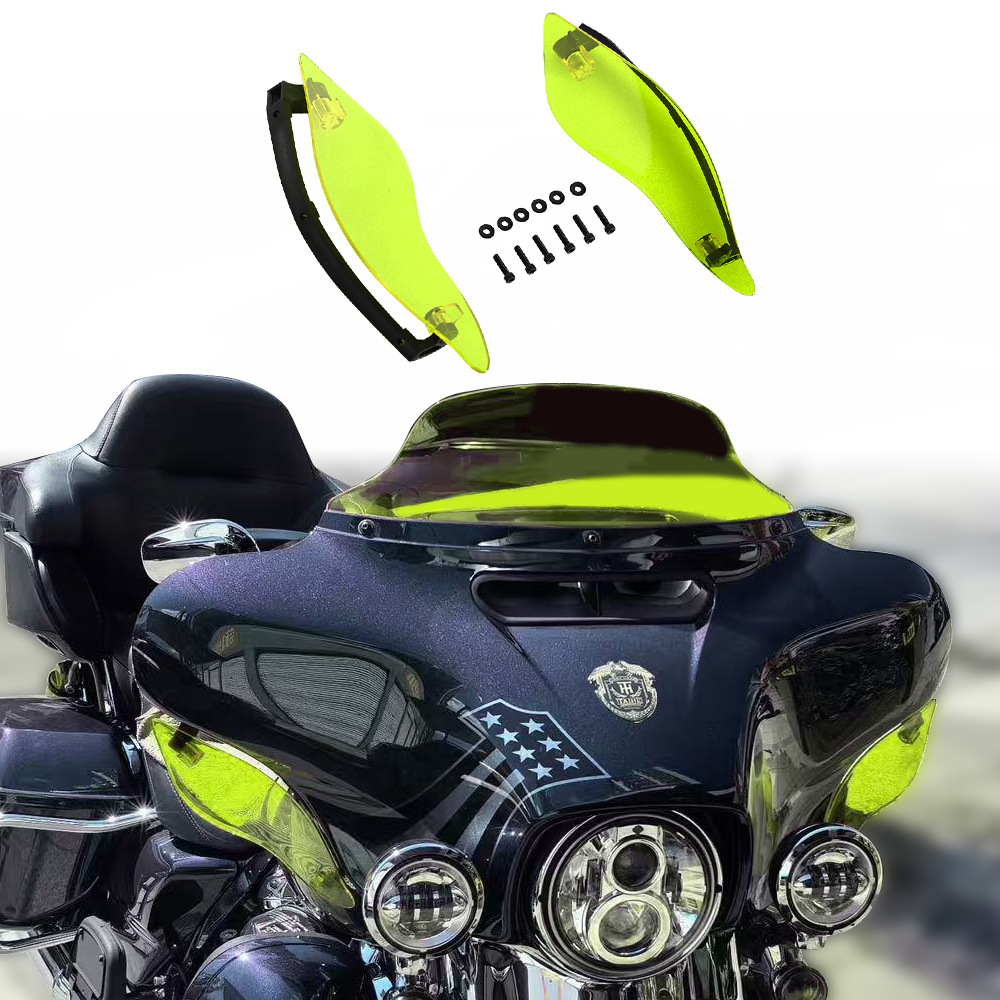 Motorcycle Windshield Suitable for Harley 14-23 Avenue Glide Flagship Glide Fixed Wing Windshield Set Multi-Color