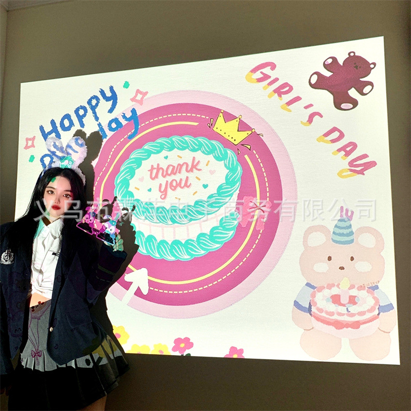 Feliz cumpleaños proyector lámpara de proyección Corea del Sur ins estilo Pequeño Libro Rojo neto rojo foto proyección confesión accesorios creativos