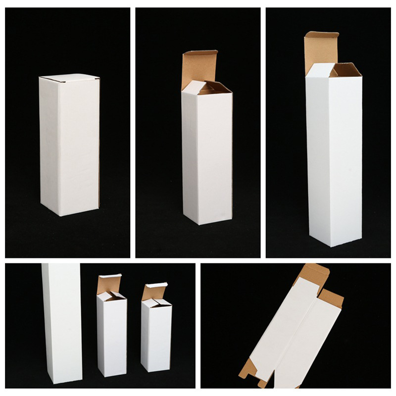 Caja de cartón corrugado blanco de tres capas 10-11-12-13-14cm plegable caja de embalaje de joyería al por mayor se puede hacer ahora