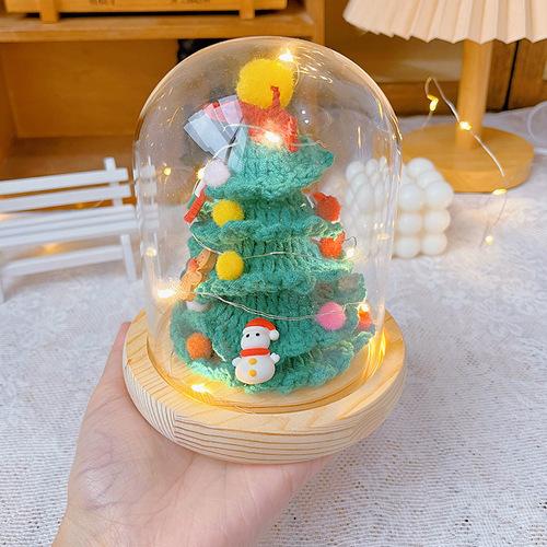 Manufacturer wholesale hand knitted wool Christmas tree finished ornaments decoration Christmas creative gift set