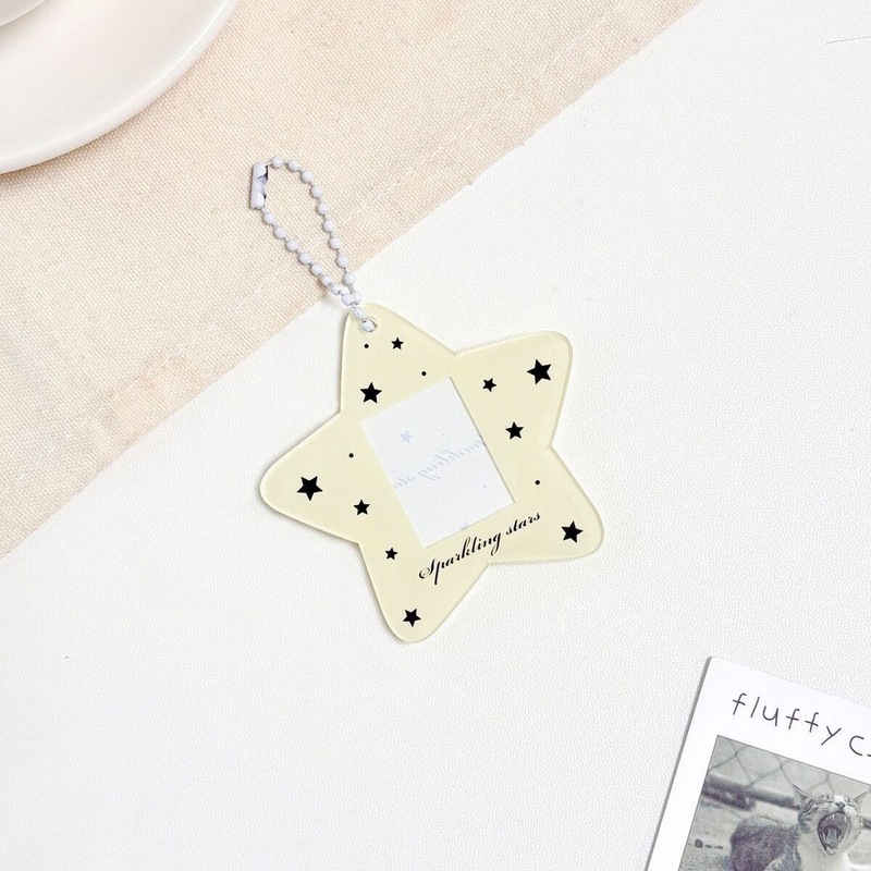 小紅書と同じスタイルのインかわいい星 1.0inch アクリルカードホルダー ID 写真スターチェイスカード写真収納ペンダント|undefined