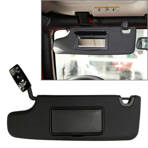 Левый Черный солнцезащитный козырек подходит для Jeep Wrangler JK 2007 - 2017 6CJ07DX9AA.