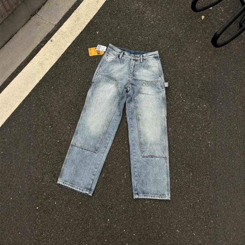 Full Range of Kaha American-Style Lumberjack Japanese Workwear Distressed Jeans Unisex Trendy Brand