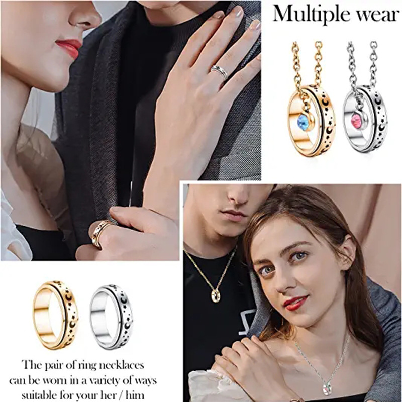 Fashion Star Titanium Steel Inlay Zircon Pendant Necklace 1 Piece