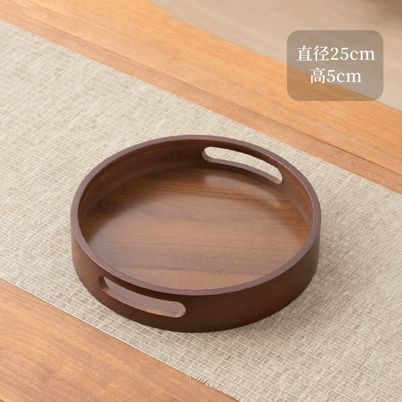 Creative Walnut Wood Serving Set: Rectangular Dinner Plate & Teacup Tray, Internet Celebrity Favorite