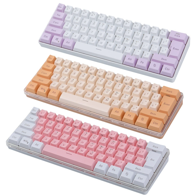 61‑клавишная механическая клавиатура K401, RGB подсветка, проводная Type‑C, компактный набор цветовых кнопок