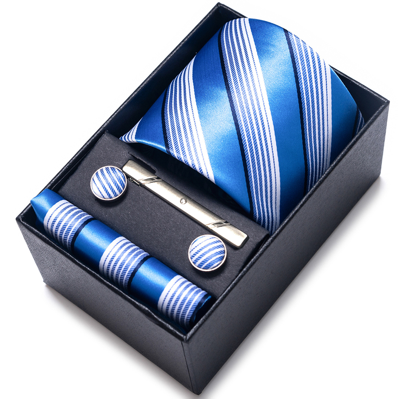 Set de Caja de Regalo con Corbata de Negocios para Hombre de Rayón Jacquard para Boda