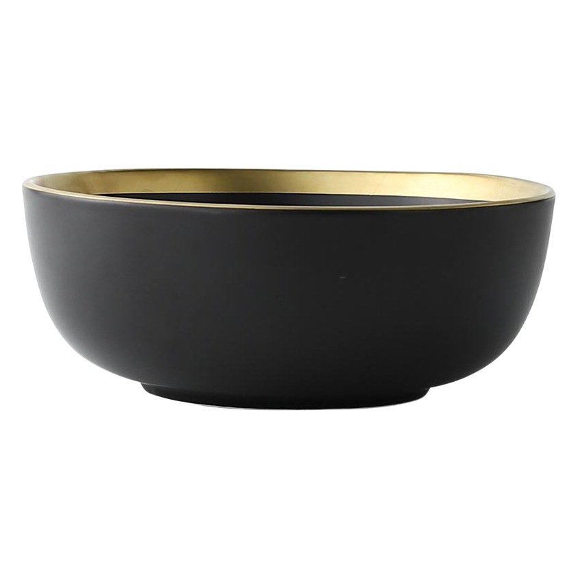 Vajilla de cerámica con borde dorado mate, estilo nórdico - Mayorista