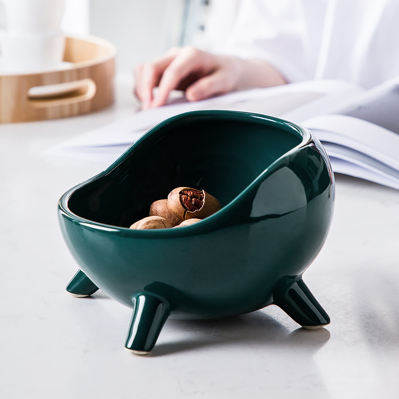 Zapatero de cerámica puerta Entrada entrada clave caja de almacenamiento decoración sala de control remoto bandeja decorativa