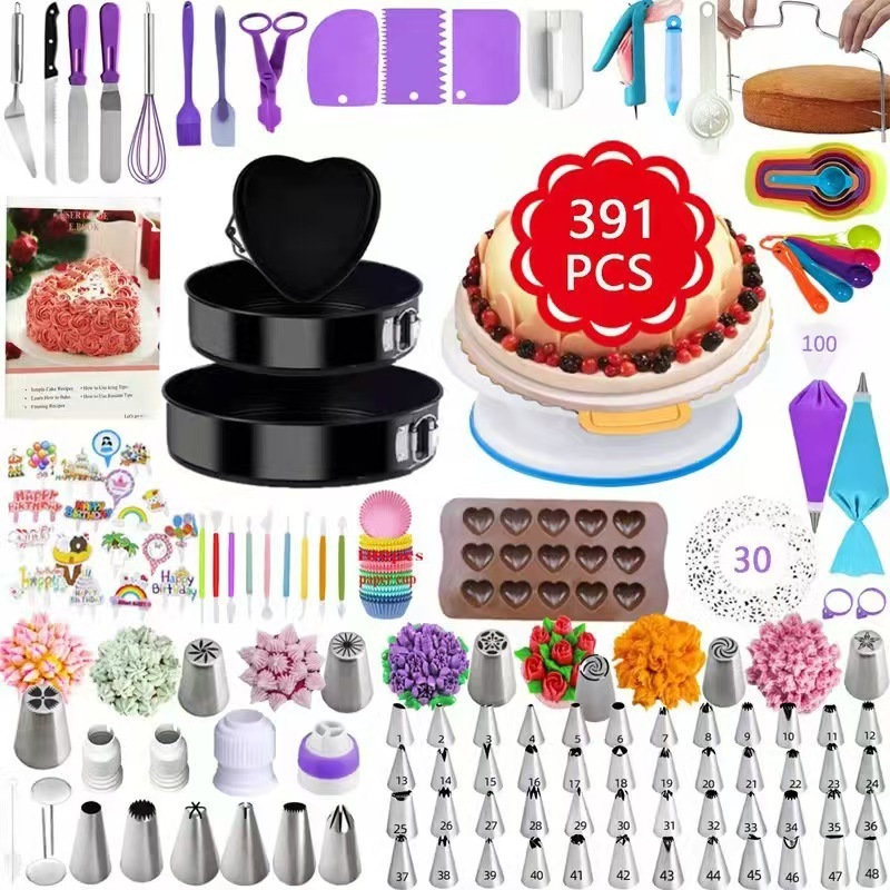 Juego de Utensilios para Decoración de Pasteles Set de 492 Piezas de Acero Inoxidable y Silicona