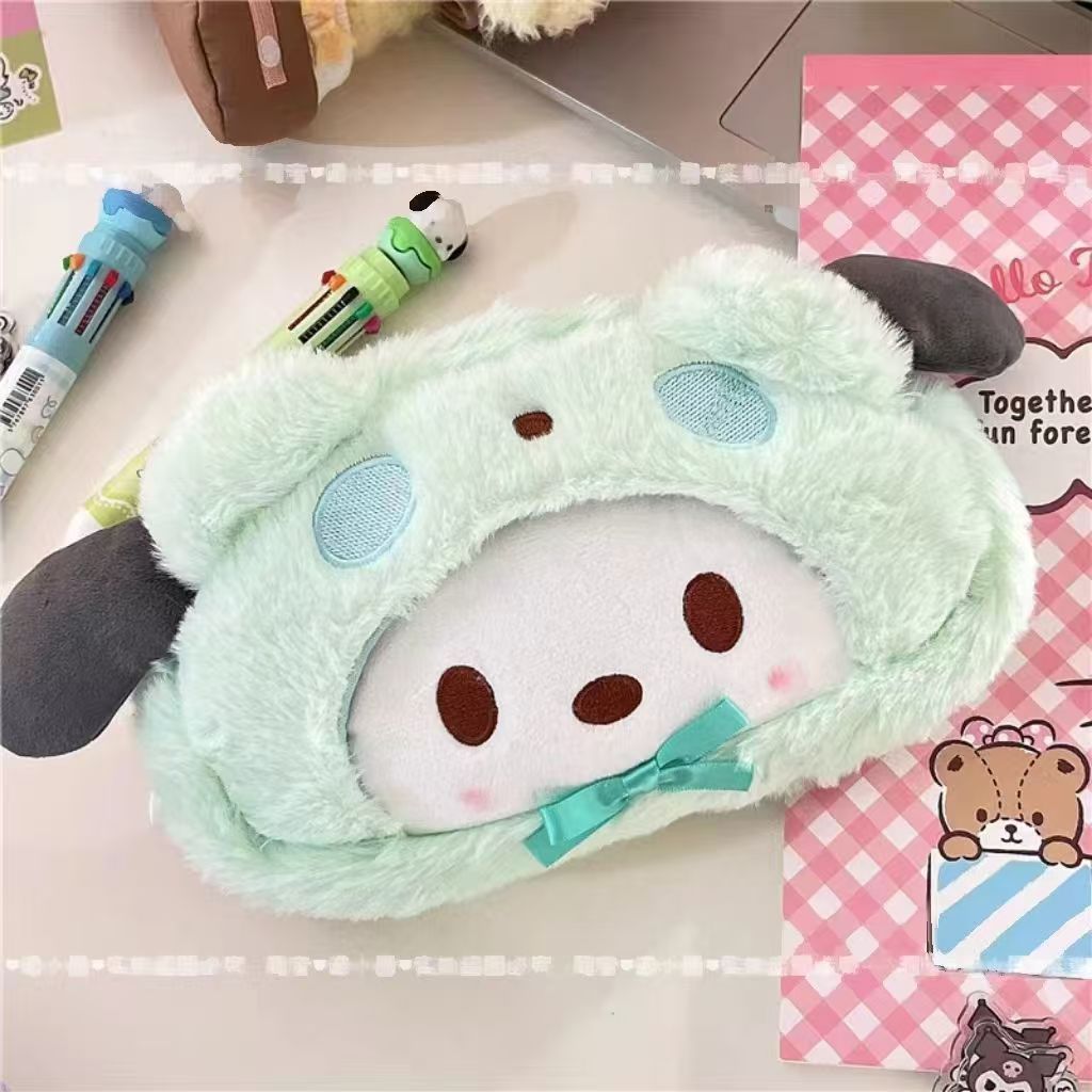 Felpa linda serie Sanrio nuevo perro Yugui Kulomi bolsa de papelería de gran capacidad bolsa de lápices bolsa de almacenamiento para estudiantes