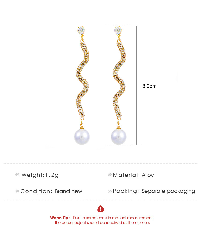 Luxurious Waves Inlay Alloy Rhinestones Earrings display picture 1